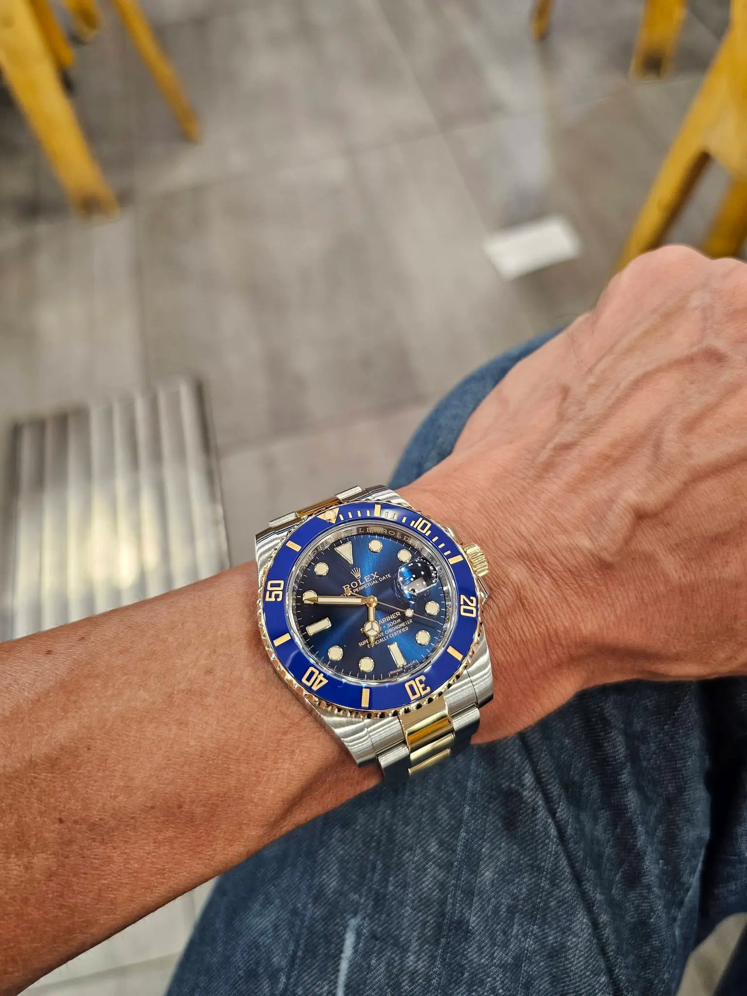 Submariner Albastru primit — detaliu cadran